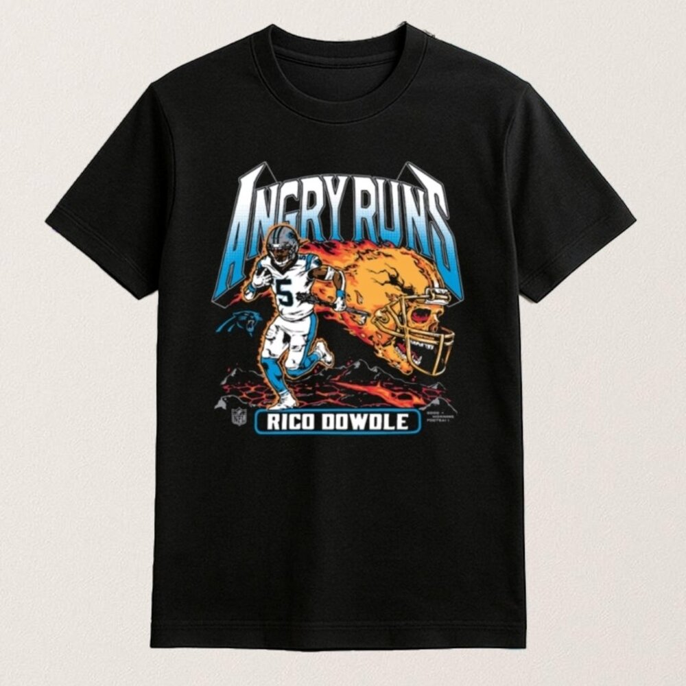 Angry Runs 2025 Panthers Rico Dowdle Shirt 103
